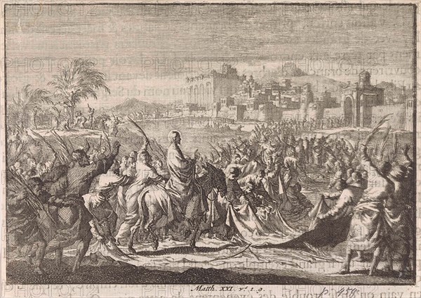 Entry into Jerusalem, Jan Luyken, Pieter Mortier, 1703-1762