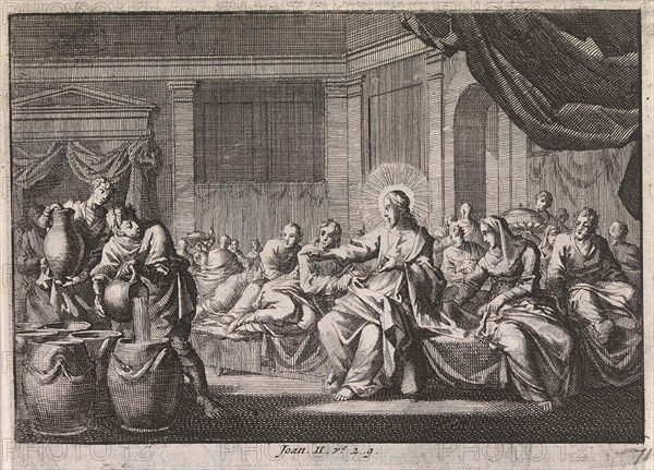 Christ at the wedding at Cana, Israel, Jan Luyken, Pieter Mortier, 1703 - 1762