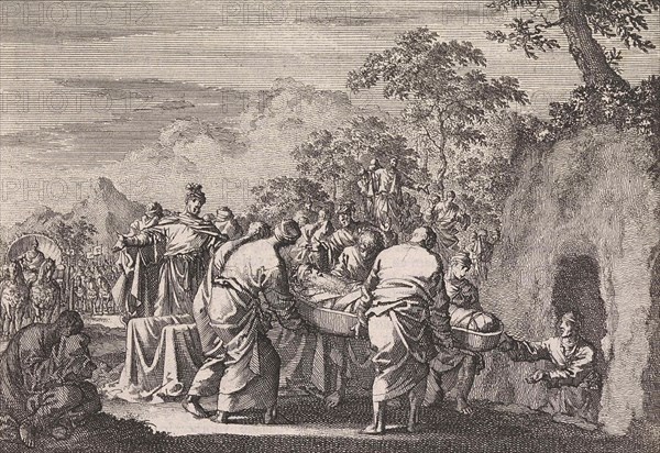 Burial of Jacob, Jan Luyken, Pieter Mortier, 1703 - 1762