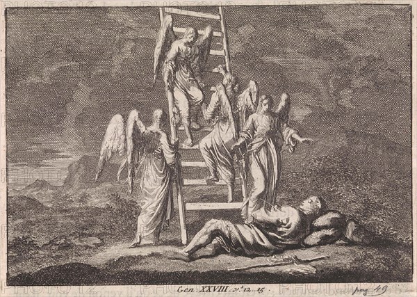 Jacob's Ladder, Jan Luyken, Pieter Mortier, 1703 - 1762