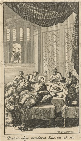 Christ anointed by a sinful woman, Anonymous, 1720