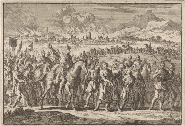 Raid of Tatars in Poland, 1666, Jan Luyken, Pieter van der Aa (I), 1698