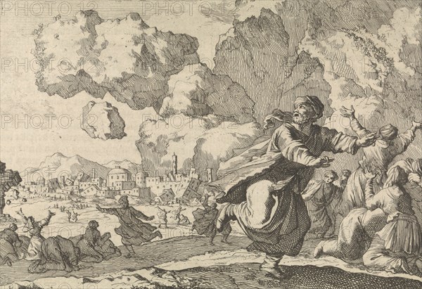 Earthquake in Persia, 1641, Caspar Luyken, Pieter van der Aa I, 1698
