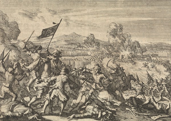 Victory of Sweden in the army of the emperor at Wittstock, 1636, Caspar Luyken, Pieter van der Aa (I), 1698