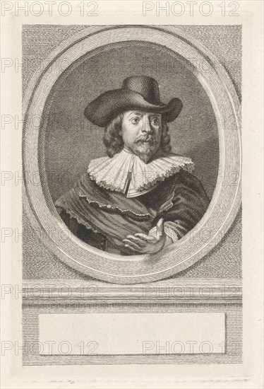 Portrait of Frans Banning Cocq, print maker: Jacob Houbraken, Rembrandt Harmensz. van Rijn, Hendrik Pothoven, 1777 - 1779