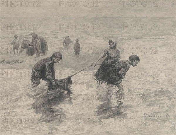 Children along the sea, Henri Wouters, 1890