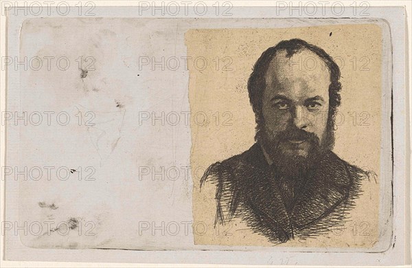 Portrait of Jan Weissenbruch, print maker: Frederik Hendrik Weissenbruch, 1863