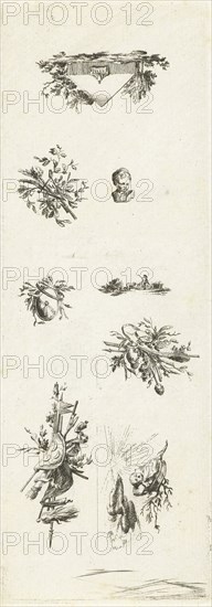 Leaf with eight vignettes, Willem Bilderdijk, 1766 - 1785