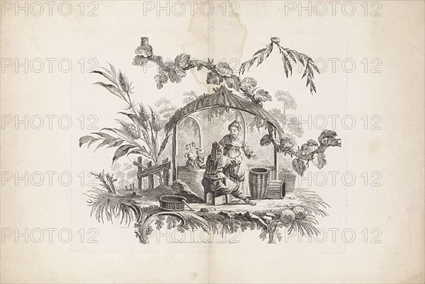 Chinese dwellings and figures. Suite of six prints. I. Pillement inv. F. A. Aveline sc. London by I Pillement, a Paris chez Bashan, France, FranÃ§ois Antoine Aveline, Jean Baptiste Pillement, Basan, 1728 - 1780