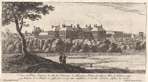 View of the Palais du Luxembourg in Paris, France, IsraÃ«l Silvestre, 1650 - 1655