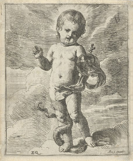 Blessing Christ Child, Erasmus Quellinus (II), A. Bacx, 1617 - 1687