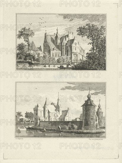 Halsaf Castle and Castle Grondstein, The Netherlands, 1745, Paulus van Liender, 1762