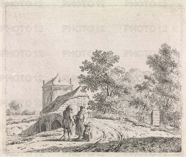 Landscape with stone bridge, Johannes Christiaan Janson, 1778 - 1823