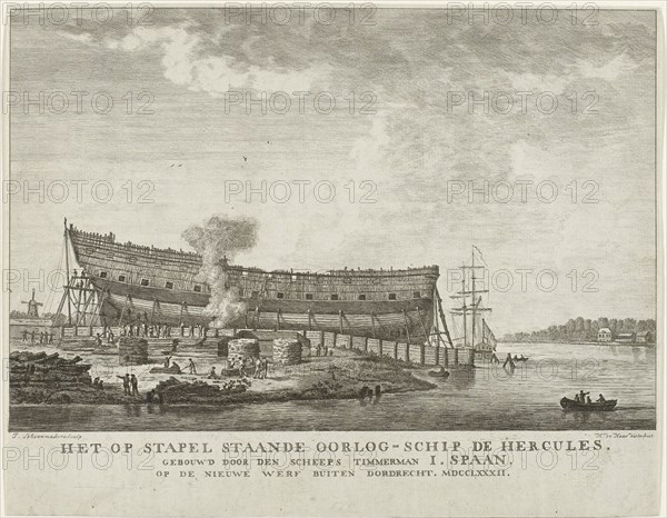 Warship Hercules, 1782, Johannes Schoenmakers, Hendrik de Haas, 1782