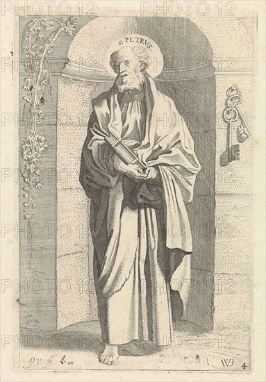 St. Peter, print maker: Jan van de Velde II, Willem Pietersz. Buytewech, Claes Jansz. Visscher II, 1603 - 1652