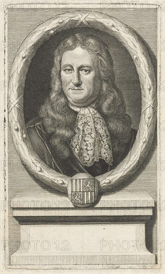 Portrait of Abraham Johannes Kuffeler. Johannes Willemsz. Munnickhuysen, David van der Plas, 1685 - 1721