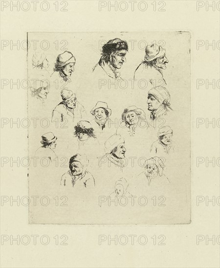 Study Journal sixteen heads, Marie Lambertine Coclers, 1776 - 1815