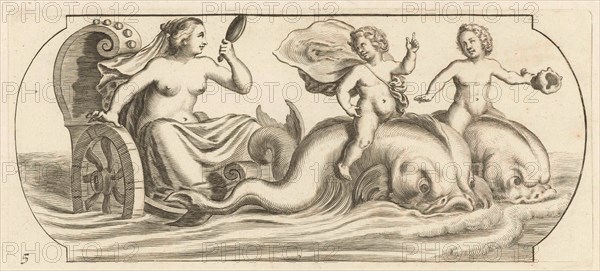 Amphitrite on a chariot, Hendrik de Keyser (I), Anonymous, Justus Danckerts, after 1656 - 1701