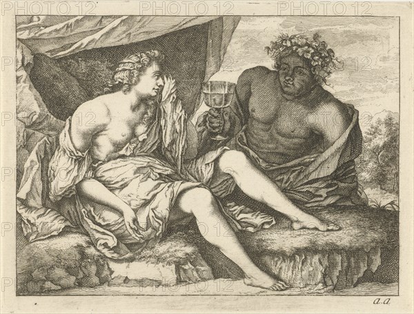 Bacchus and Ariadne, Arnold Houbraken, Anonymous, 1700 - 1750