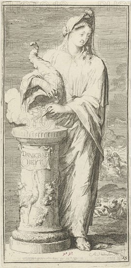 personified Gratitude, Arnold Houbraken, 1710 - 1719