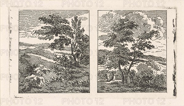 Two landscapes, Jan Matthias Cok, 1735 - 1771