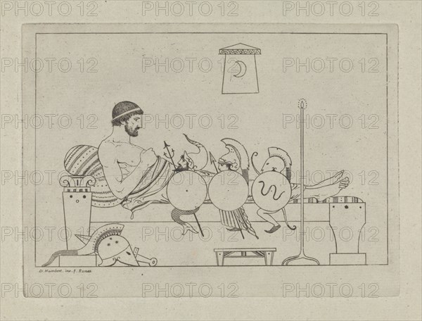Man Greek couch, David PiÃ¨rre Giottino Humbert de Superville, 1789 - 1801