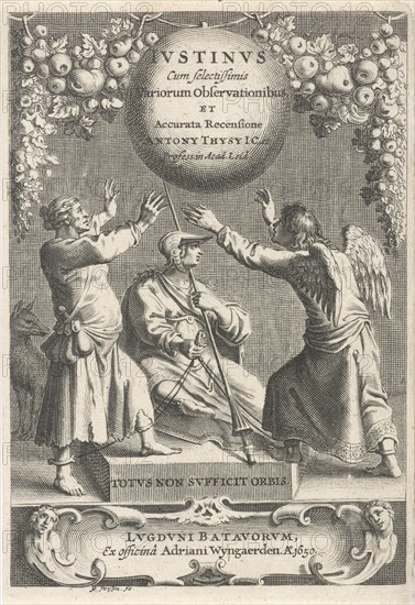 Minerva and two chained figures, Reinier van Persijn, Adriaen Wijngaerden, 1650