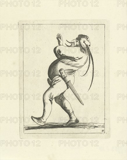 Wielding fool, Pieter Jansz. Quast, Frederik de Wit, 1639 - 1706