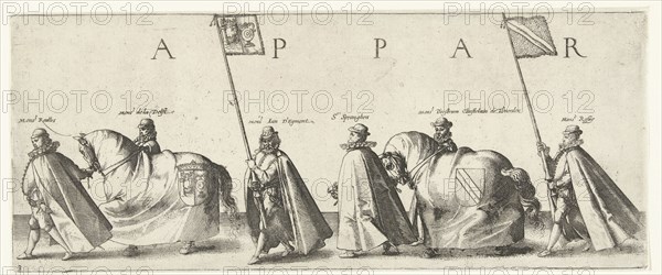 Funeral procession of William of Orange, page 3, Hendrick Goltzius, Willem Janszoon Blaeu, 1584
