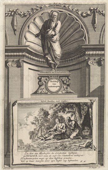 H. Gregory Nazianzen the Younger, Church Father, Jan Luyken, Zacharias Chatelain II, Francois Halma, 1698