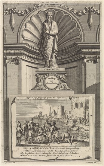 St. Athanasius of Alexandria, Church Father, Jan Luyken, Zacharias Chatelain II, FranÃ§ois Halma, 1698