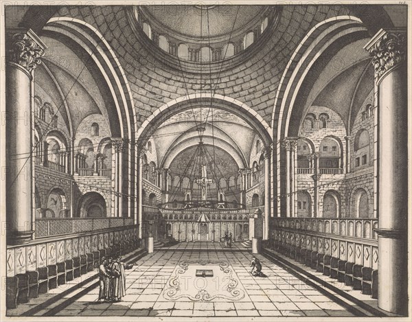 Choir of the Holy Sepulchre in Jerusalem, Jan Luyken, 1698