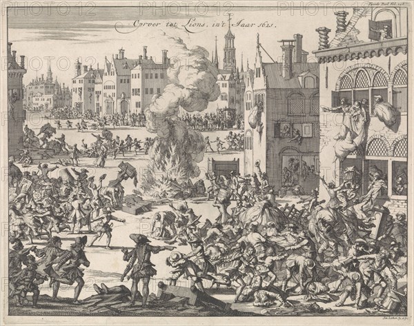 Riots in Lyon, 1621, Jan Luyken, 1696