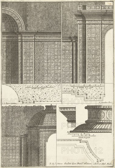 Three halves of latwerkpaviljoens, Cornelis Danckerts (II), Reinier Ottens (I), Reinier Ottens (II), 1726 - 1750