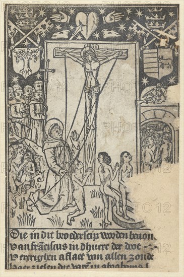 Christ on the cross with St. Francis and the final judgment, Anonymous, 1490-1510