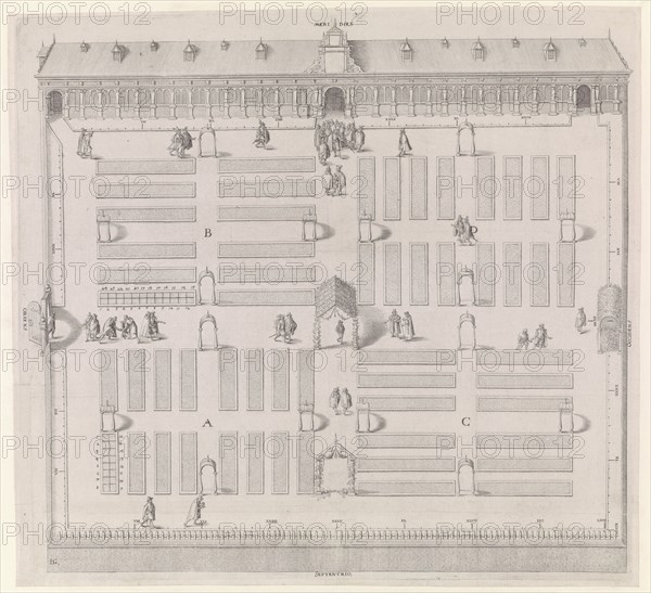 View of the Herb Garden (Hortus Botanicus) Leiden University, Jacob de Gheyn (II), 1601