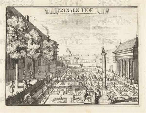 View of the Prinsenhof in Haarlem, The Netherlands, Romeyn de Hooghe, 1688 - 1689
