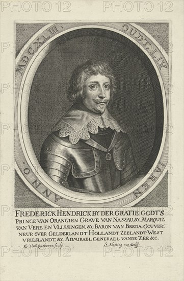 Portrait of Frederik Hendrik, Prince of Orange-Nassau, Crispijn van den Queborn, Simon Kloeting, 1643