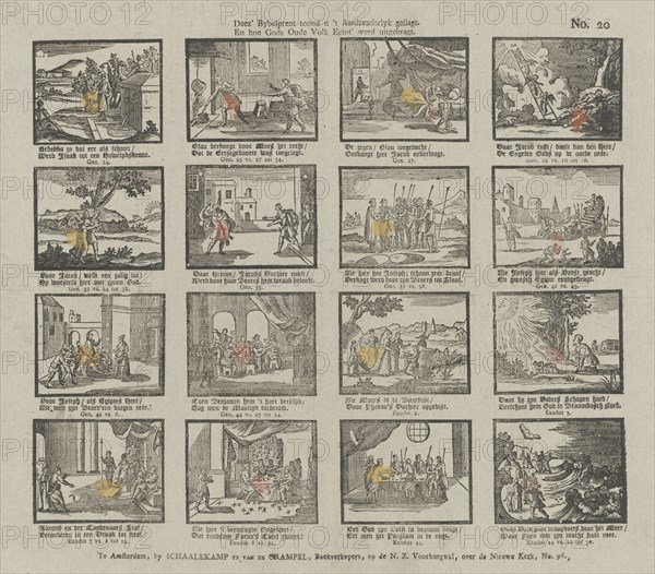 Biblical print. "Deez' bybelprent toond u 't aardsvaderlyk geslagt / En hoe Gods oude volk Egijpt' werd uitgebragt", Schalekamp & Van de Grampel, Jacobus Wendel, Anonymous, 1795 - 1819