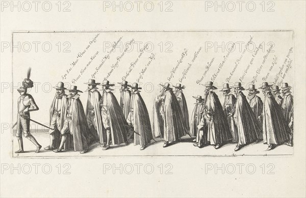 The funeral procession (Plate 9), 1623, Anonymous, Hendrick Hondius (I), 1624