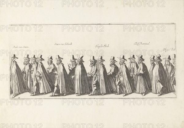 The funeral procession (Plate 11), 1623, print maker: Simon Frisius, Hendrick Hondius I, 1615 and/or 1624