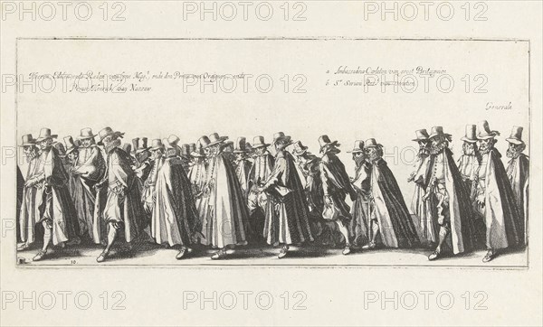 The funeral procession (Plate 10), 1623, Simon Frisius, Hendrick Hondius (I), 1615