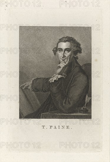 Portrait of Thomas Paine, Theodorus de Roode, Adriaan Pietersz. Loosjes, 1792