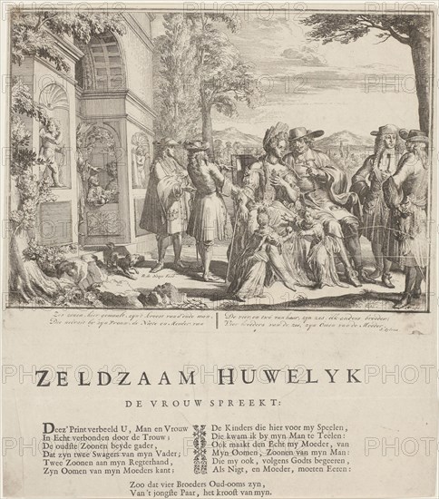 The complicated marriage, Romeyn de Hooghe, Samuel Sylvius, P. van Torenburg, 1698