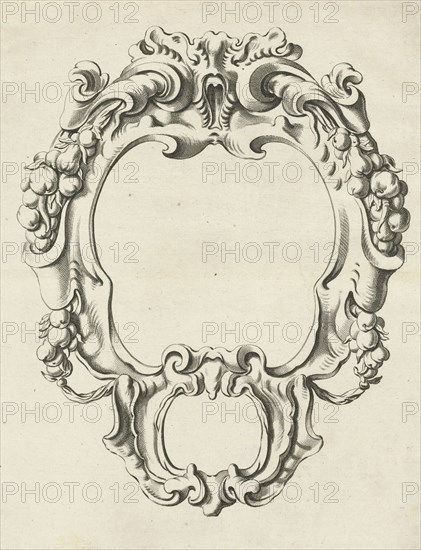 Cartouche with lobe ornament consisting of two compartments, Pieter Hendricksz. Schut, Gerbrand van den Eeckhout, Nicolaes Visscher I, 1655