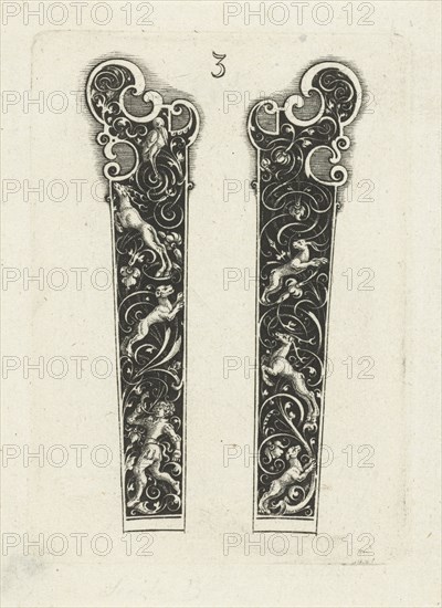 Two knife handles, Michiel le Blon, 1597 - c. 1626
