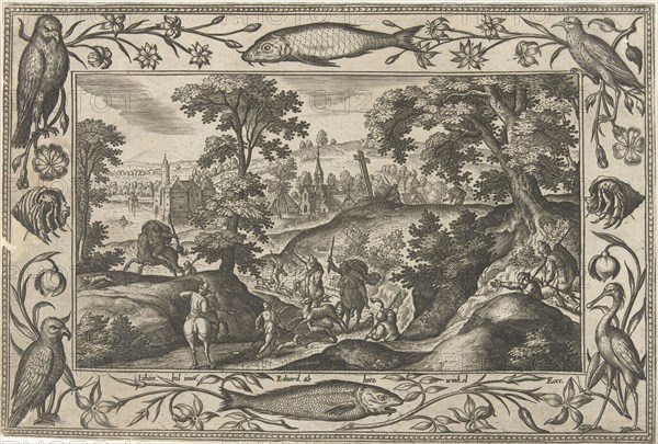 Deer Hunting, Adriaen Collaert, Eduwart van Hoeswinckel, 1582 - 1586