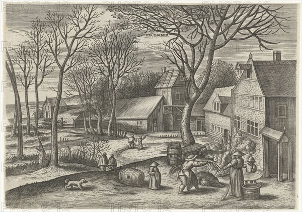 December, Julius Goltzius, Gillis Mostaert (I), Hans van Luyck, c. 1560 - 1595