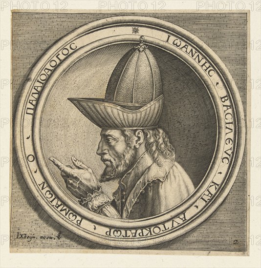 Portrait of John VIII Paleologos, Antonio Pisanello, Claes Jansz. Visscher (II), 1593 - 1597