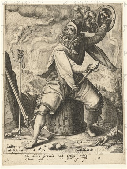 The choleric temperament (the fire element), Hugo de Groot, Jacob de Gheyn (II), 1596 - 1597